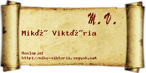 Mikó Viktória névjegykártya